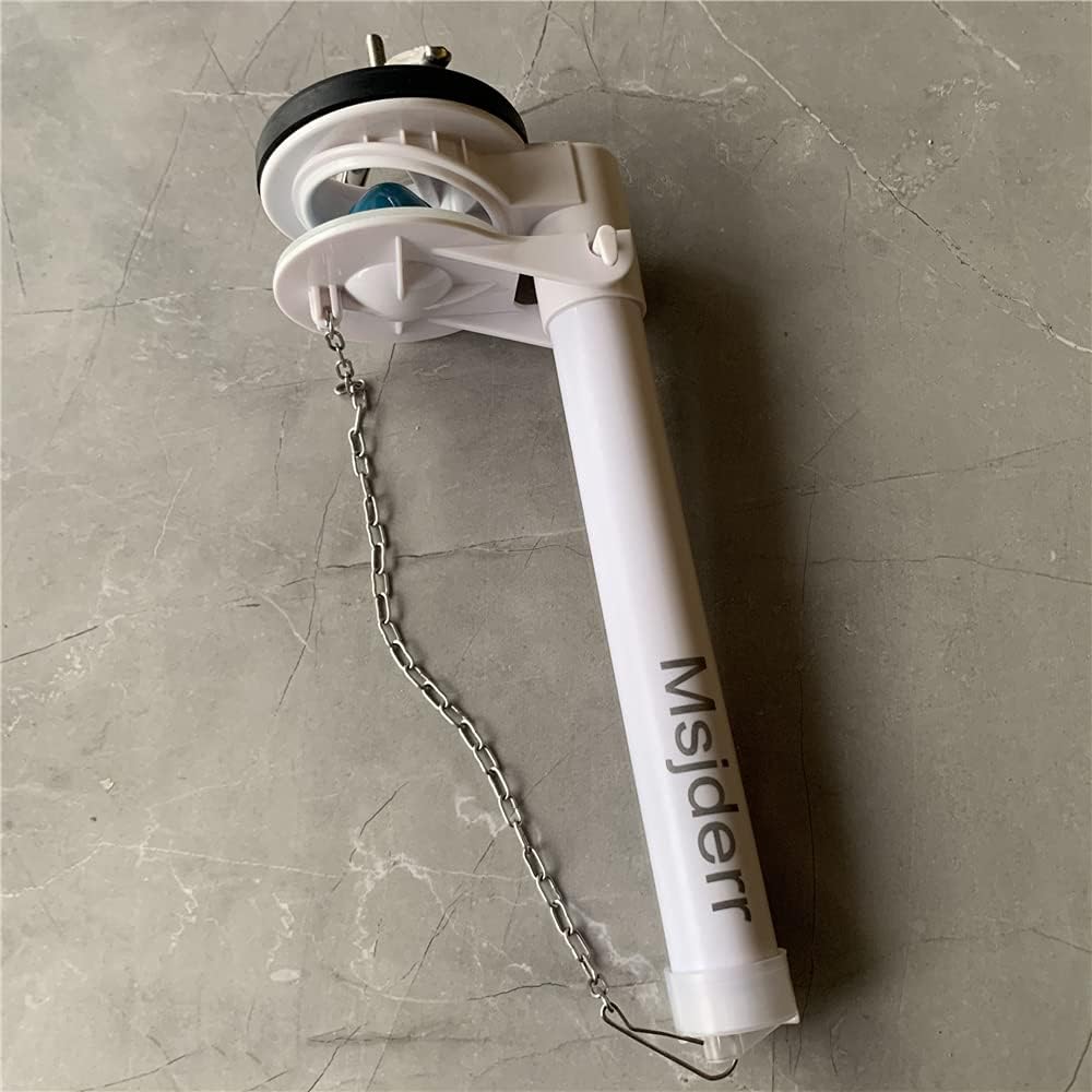 One Piece Toilet Flush Valve, Universal Toilet Repair Kit Complete 2 Inch Toilet Flapper/10 Inch High Toilet Overflow Tube White