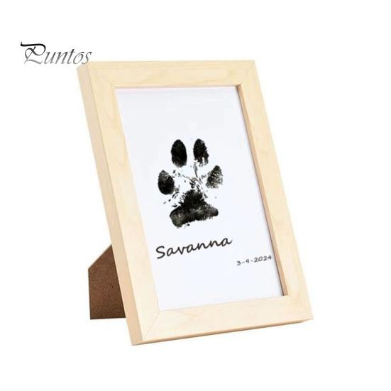 

1 комплект для печати лап домашних животных с деревянной фоторамкой, отпечаток лапы собаки кошки, отпечаток лапы щенка котенка, памятная рамка для фотографий, украшение для любителя домашних животных