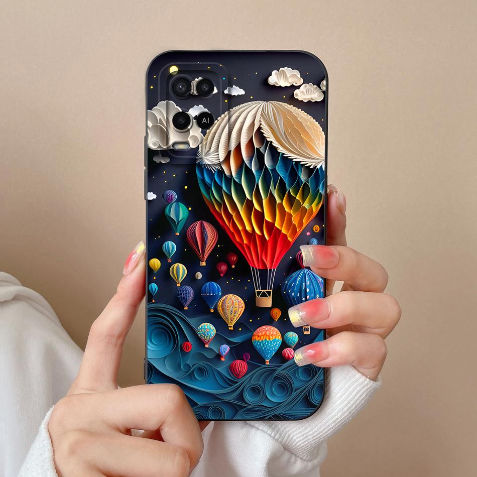For Oppo A54 A54S Case Simple Cute Design Full Protection Phone Housing For Oppo A 54 4G Back Cover Soft Liquid Silicone Fundas