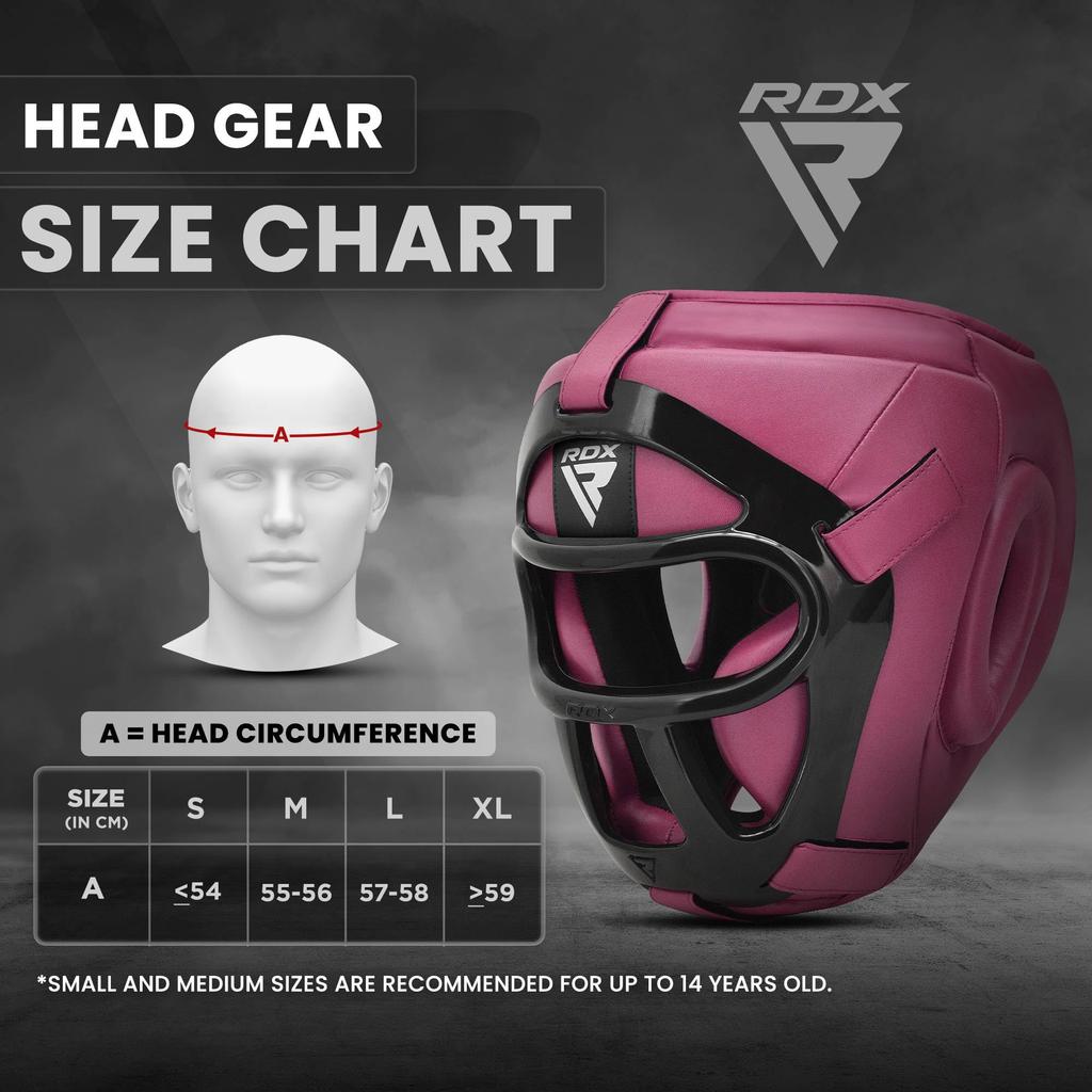 RDX Maya Hide Leather Boxing MMA Protector Headgear UFC Fighting Headguard Sparkling Helmet Medium Pink