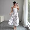2026 European and American New Halter Suspenders, Temperament Printing To Win Fashionable Long Dresses