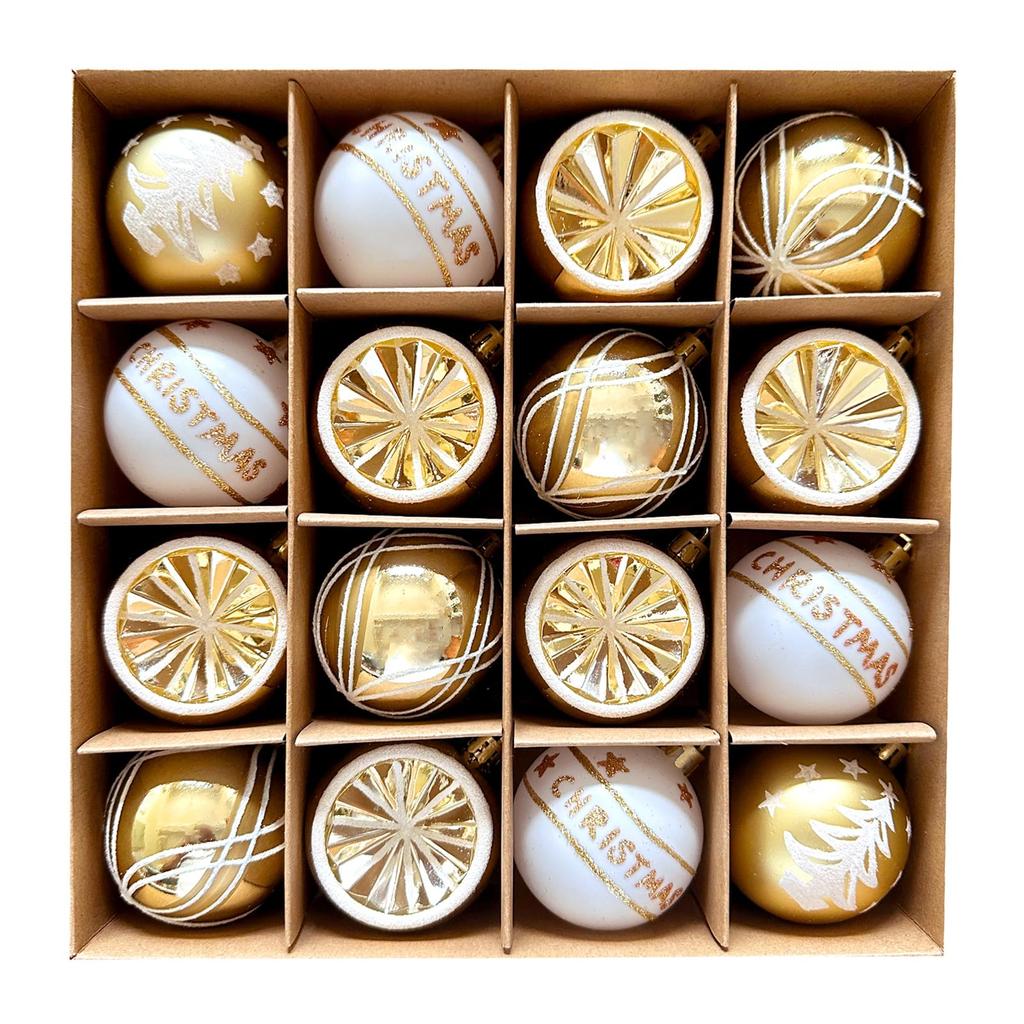 Hanakaze Set of 6cm Christmas Nordic with 4 Stylish and Gorgeous Gold Perfect for DIY Christmas and Perfect for Decorating Your Home or New 16-Piece