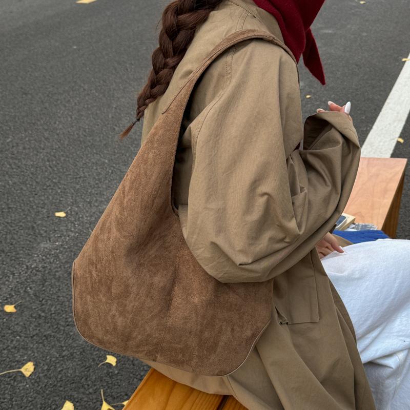 Women's Suede Hobo Bag Soft Shoulder Tote Handbag Casual Everyday Large Capacity Fashion Crossbody Bag