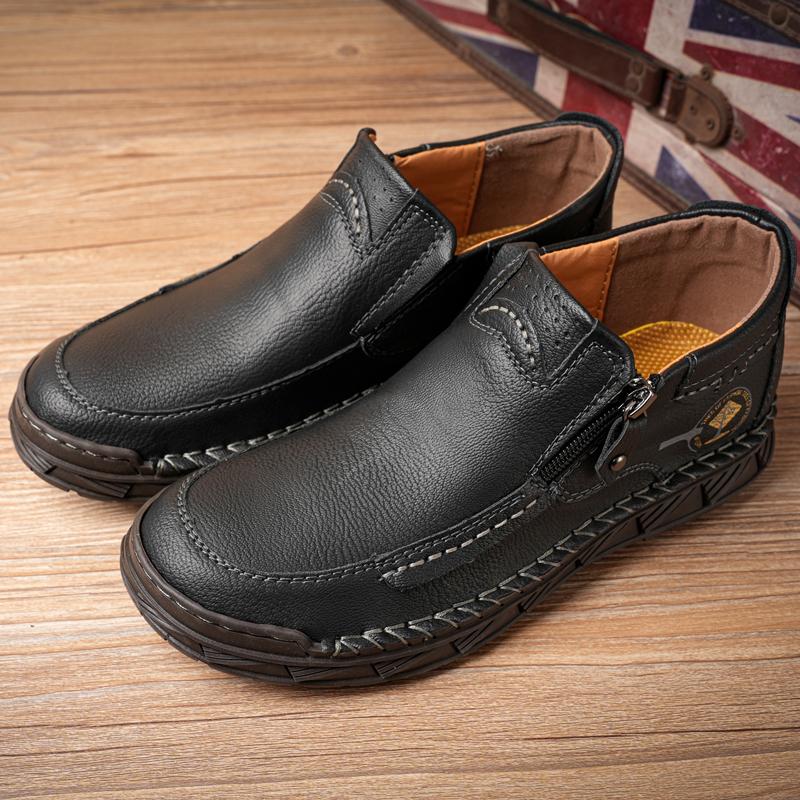 Handmade Split Leather Boots Men Shoes Comfortable Ankle Boots For Men Casual Shoes Large Size Tooling Shoes