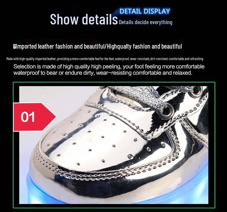 Scarpe da Skateboard High-Top con Luci e Ricarica USB: Taglie alla moda per Genitori-Figli, Coppie e Uomini