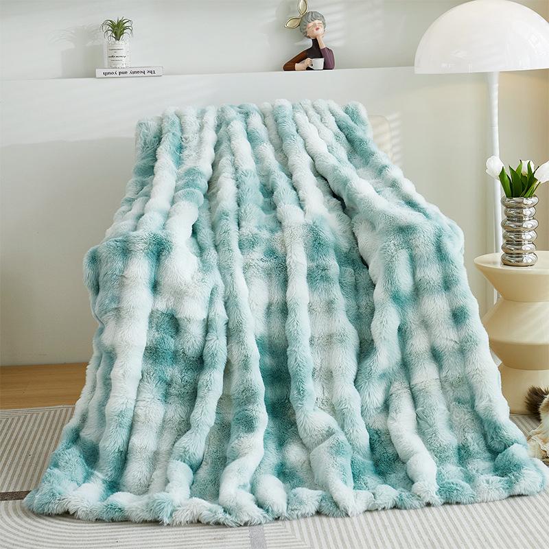 Plush Cover Blanket Rabbit Plush Blanket Thickening Winter Blanket Coral Fleece for Bed Sofa Blanket Cover Blanket Nap Blanket