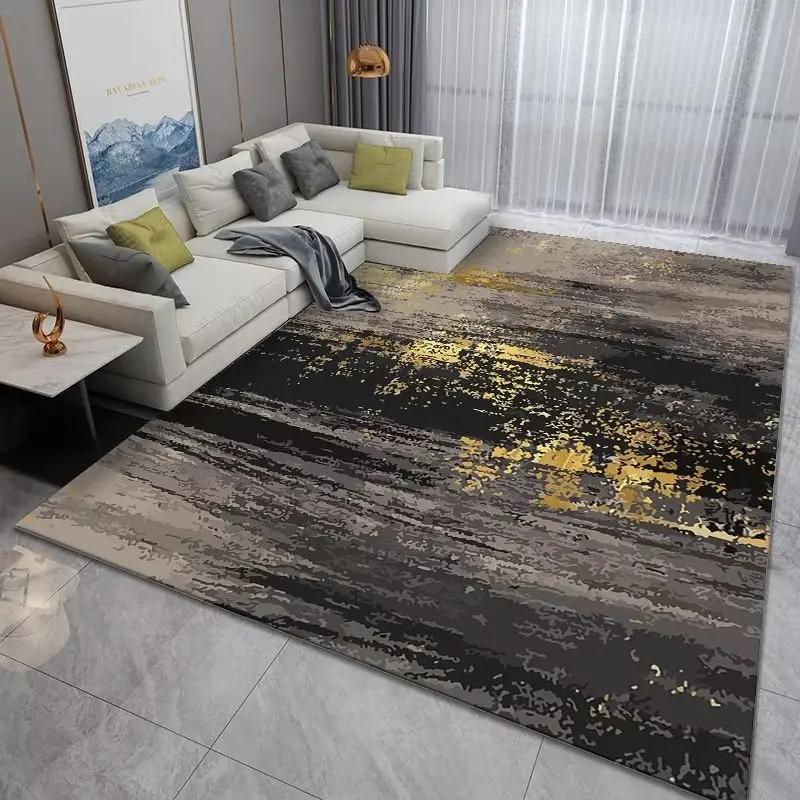 Black Gold CARPET FOR LIVE ROOM Large Size Luxury Area Rugs for Bedroom Washable Mat for Room Decor Non-slip Lounge Rug Tapis