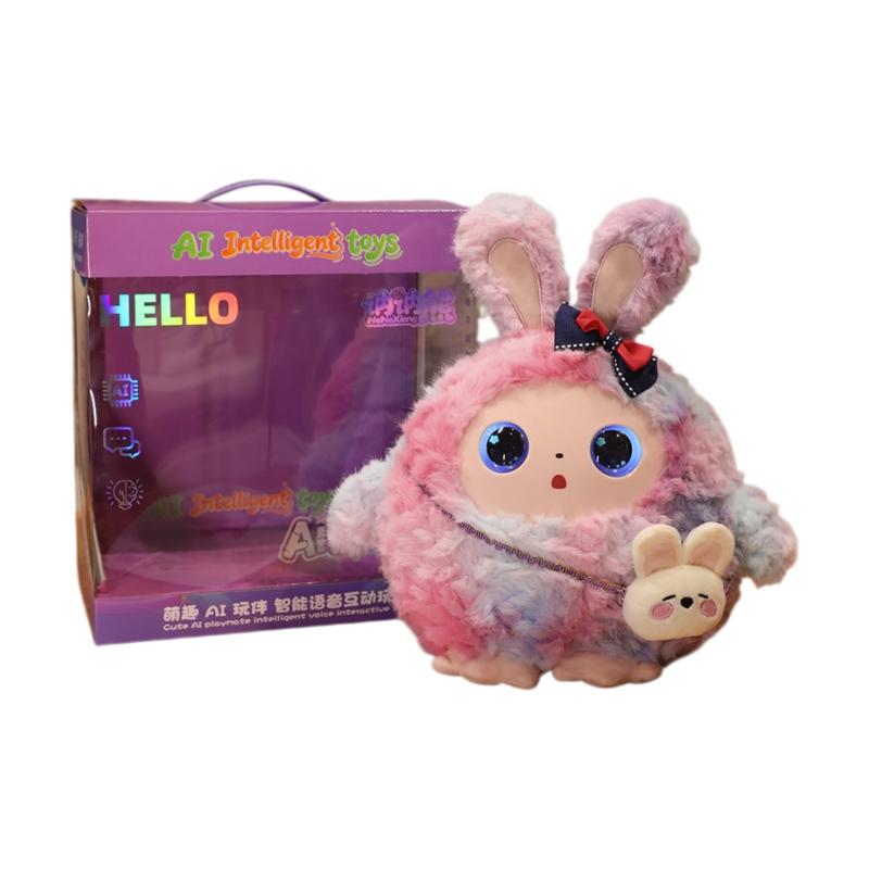 AI Pluche Speelgoed Met Slimme Stem En LED Ogen Interactieve Metgezel Oplaadbaar E-Huisdier Voor Kinderen En Volwassenen Cartoon Ede Cadeau