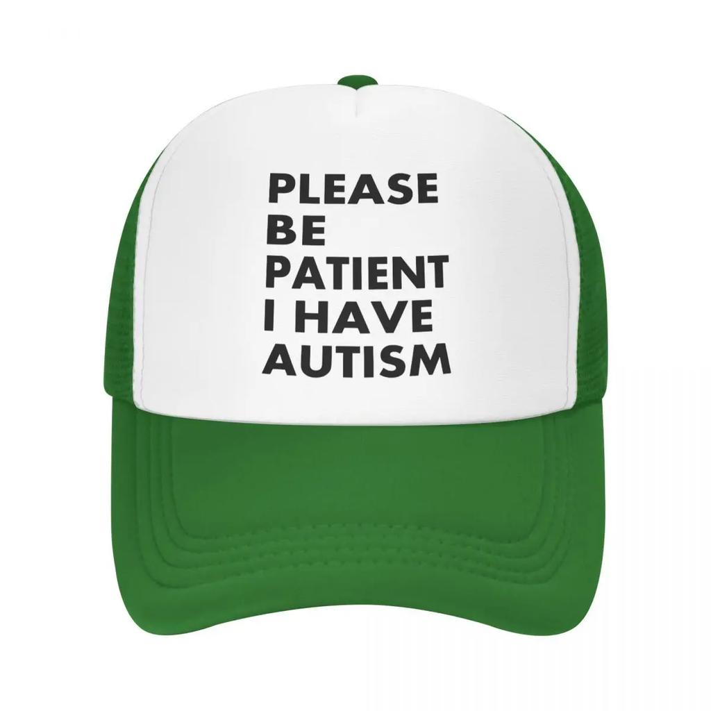 Personalized Please Be Patient I Have Autism Trucker Hat for Unisex Women Adjustable Adult Baseball Cap Outdoor Dad Hat