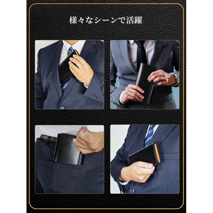 [Fabrizio] Wallet Men's Women's Long Bifold Genuine Leather Slim Large Capacity with Coin Purse 21 Card Slots (Black) 19cm X 9.5cm X 1.5cm