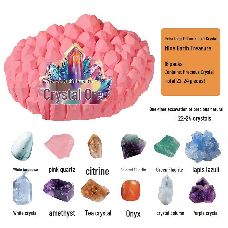 World Geography Gemstones & Crystals Discovery Box - Educational Archaeological Toy Set for Kids