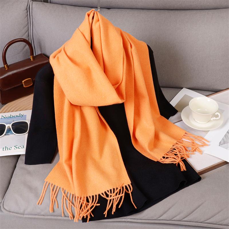 69 Colors Winter Scarf for Women Warm Cashmere Scarves Hijab Solid Lady Long Shawl Wrap Female Pashmina Bandana Poncho Stoles
