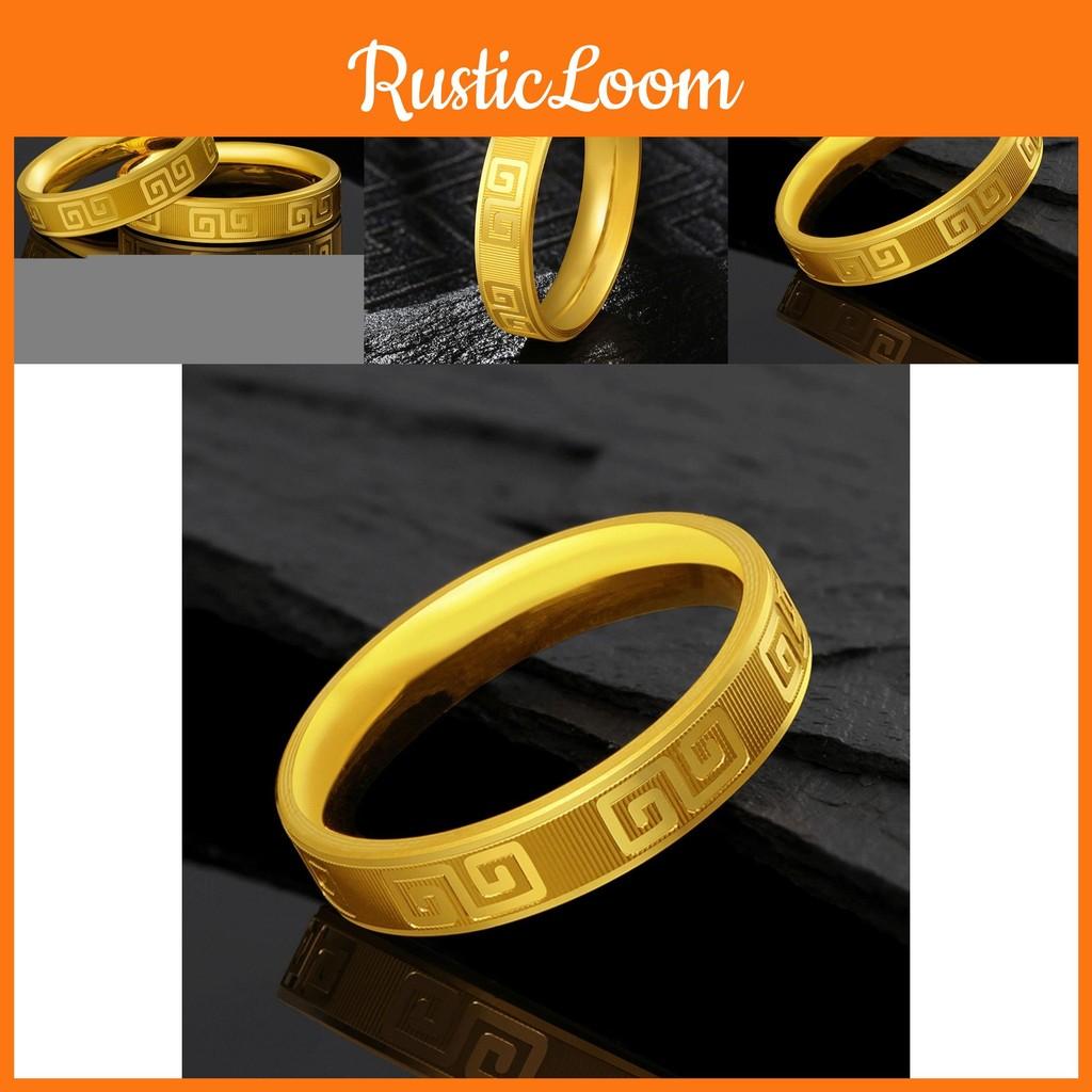 Plated Gold Luxurious Vietnamese Ring Stylish Retro Pattern Unisex Design For Celebrations Special