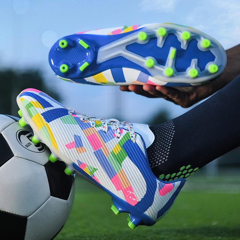 Men's Low-top Football Boots Large Size Long Nails PU Leather Boys Soccer Shoes Nailing Anti-slip Football Boots