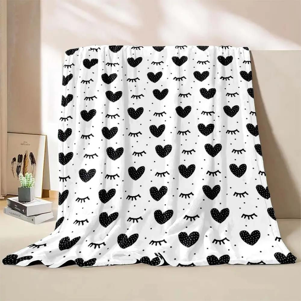 6 Sizes Cartoon Eyelashes Art Printed Believer Blanket Warm Soft and Comfortable Home Travel Blanket Office Sofa Blanket Gift