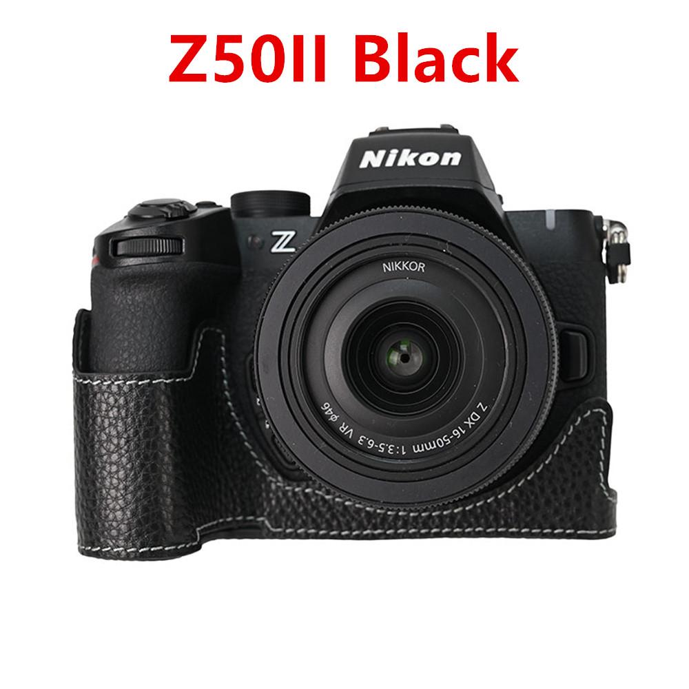Echte Leder Halbe Kameratasche für Nikon Z6III Z6II Z7II Z5 Z50II ZF Zf Akkufach Kamera Körperabdeckung