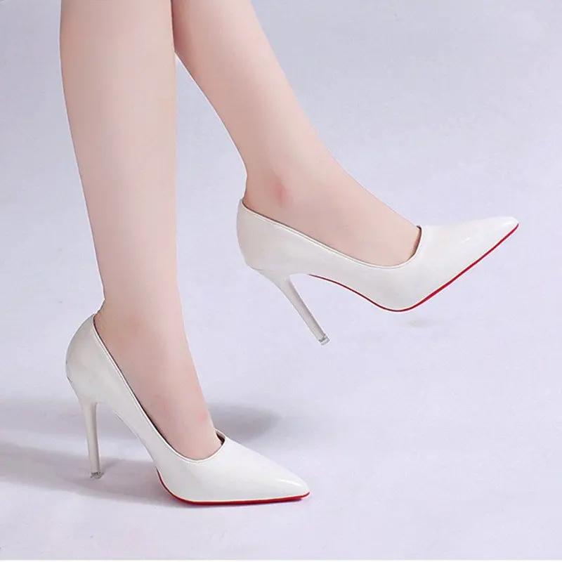 Women Shoes Red High Heels Sexy Pointed Toe Pumps Wedding Dress Shoes Nude Black Color Red Rubber Bottom High Heels