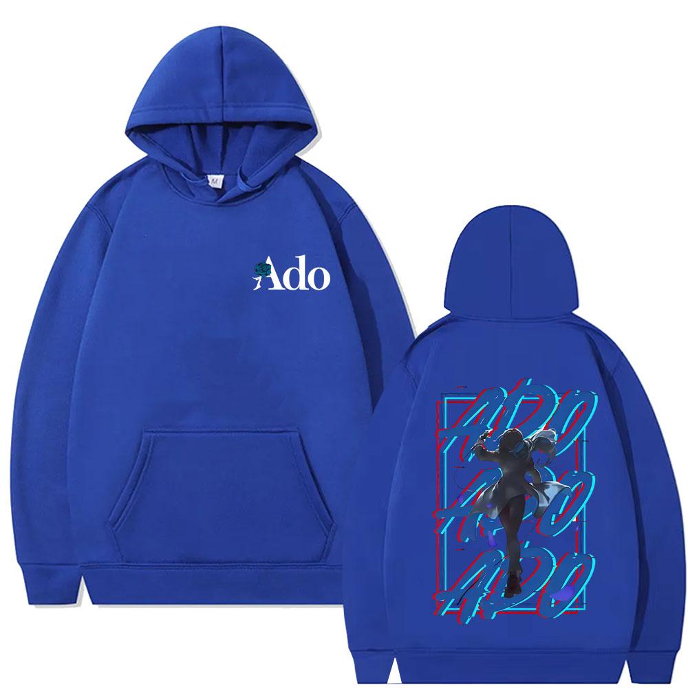 

Худи с двусторонним принтом Ado для мужчин и женщин, модное свободное оверсайз худи в уличном стиле Y2k, толстовка в японском стиле XL