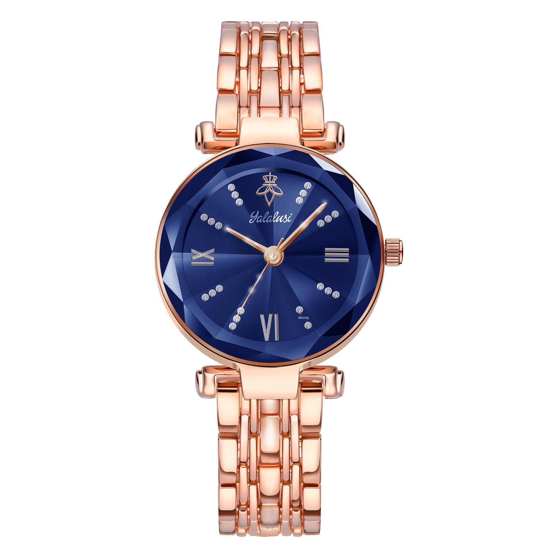 

Yalalusi Rose Gold Ladies Waterproof Quartz Watch with Ruby Accent - Fashionable and Elegant