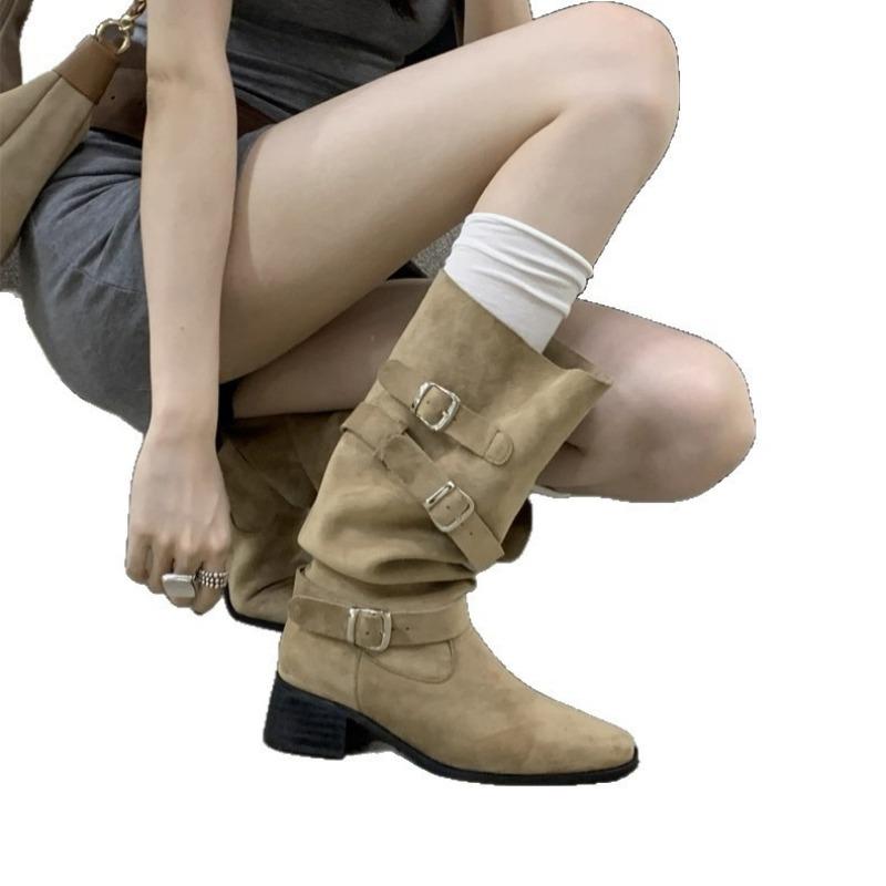 Thick Heel Pile Boots Women's Autumn New Trend But Knee Boots Women's Big Tube Circumference Women's Shoes Boots