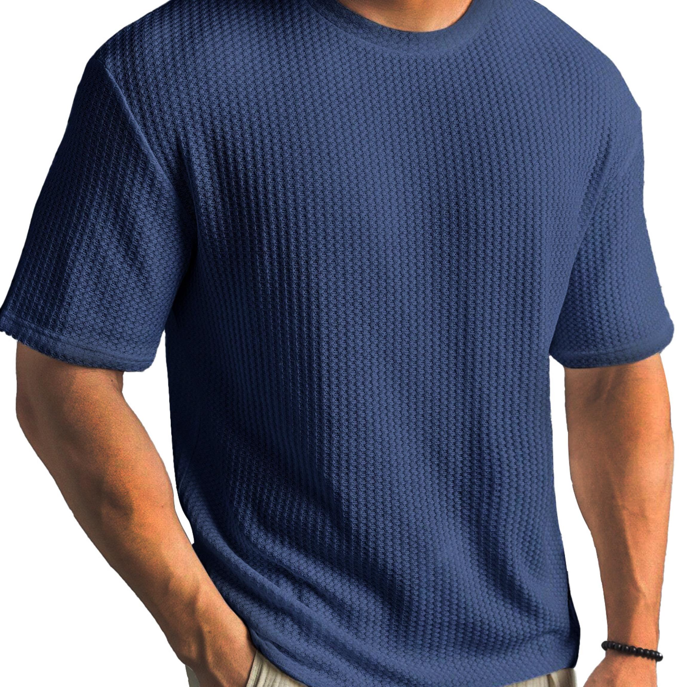 Новая мужская летняя футболка с коротким рукавом, повседневная, универсальная и стильная S синий