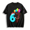 Kids 6th Birthday Party Themed Printed Top Pure Cotton T-shirt