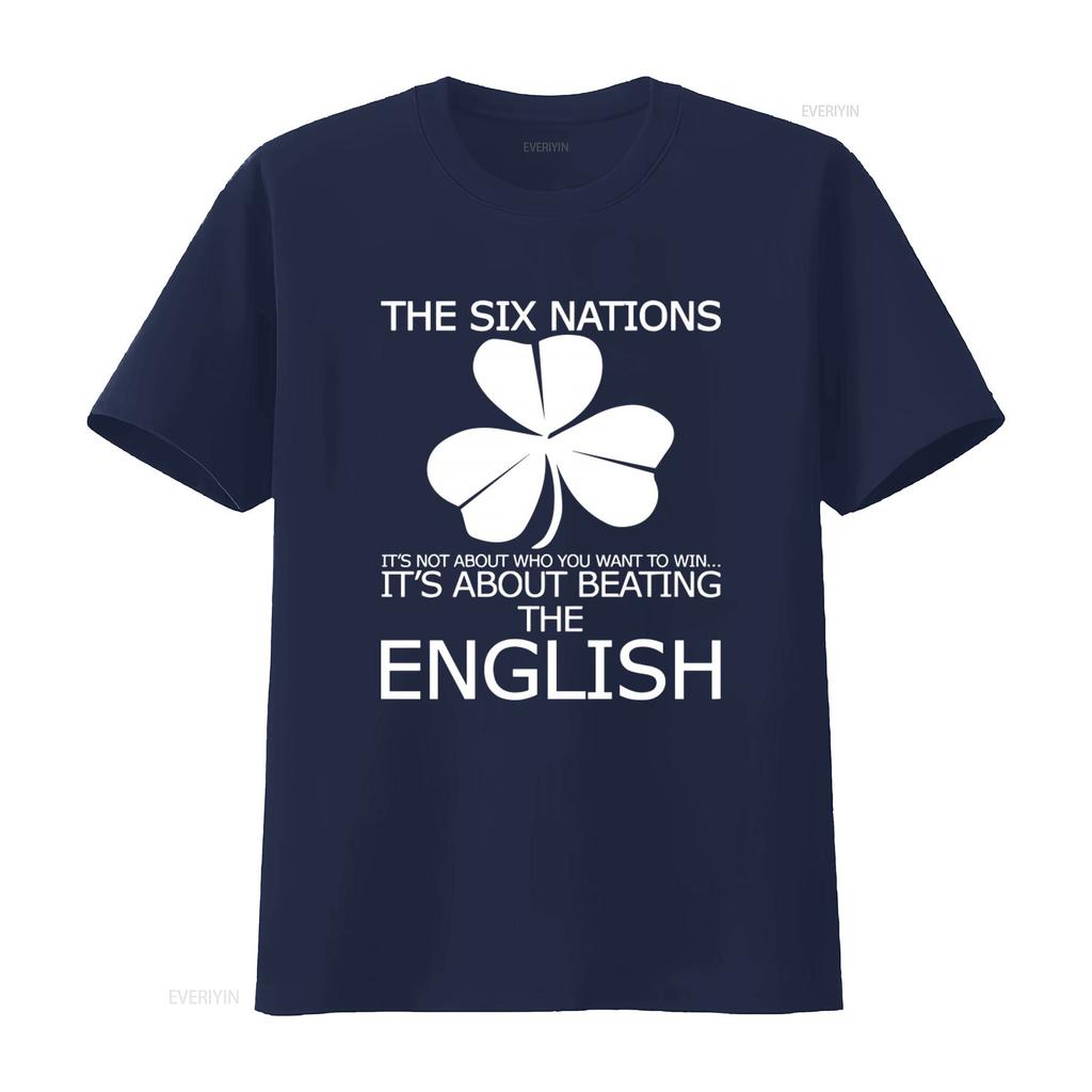 Maglietta da Rugby da Uomo Irlanda Sei Nazioni Rugger The Non Riguarda Chi Vuoi Che Vinci Battere Inglesi vintage Lavata Elastica