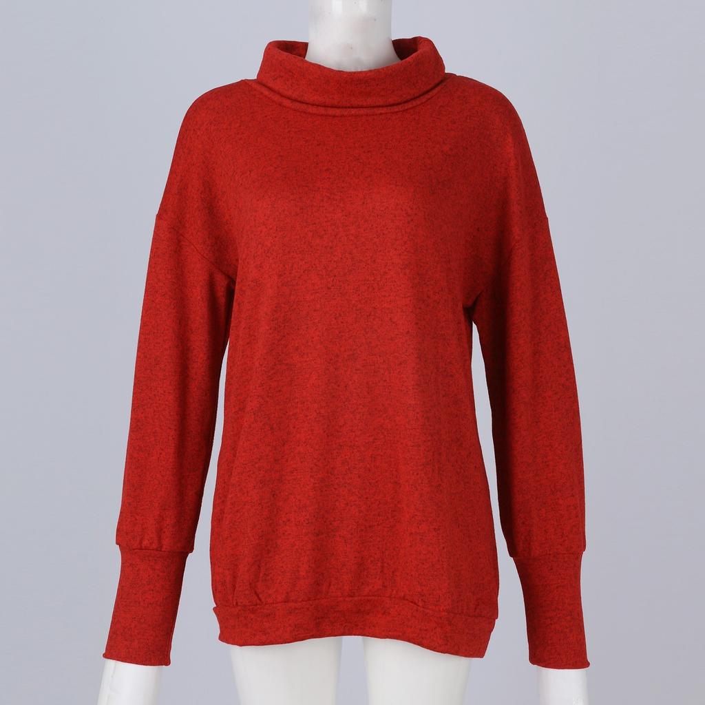 Women's Solid Color Fashion Casual Turtleneck Sweater French Cashmere Ground Sweater Top