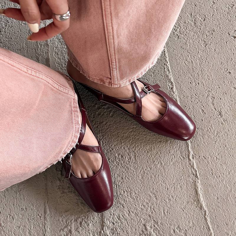 Krazing Pot Microfiber Mules Med Heels Office Lady European Design Fashion Summer Size 43 Size 42 Women Sandals