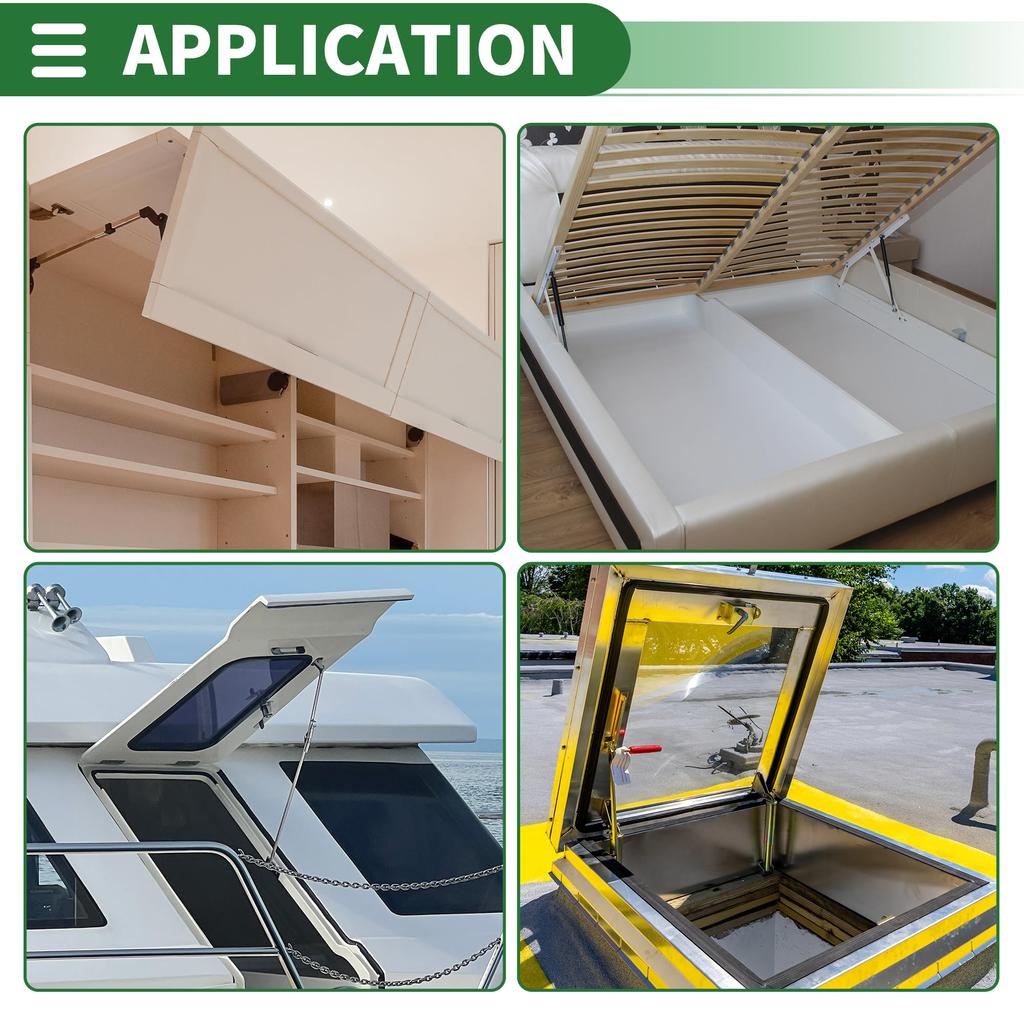 Motoforti Universal Lift Support Struts Lift Support Shocks 10"/254mm 35lbs/160N/16kg Silver Tone