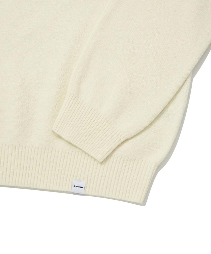 COVERNAT Lambswool Half Turtleneck Knit Ivory