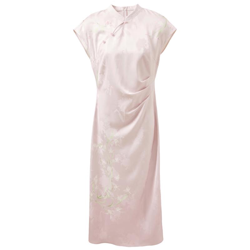 Sancai New Chinese Style Printed A-Line Dress L