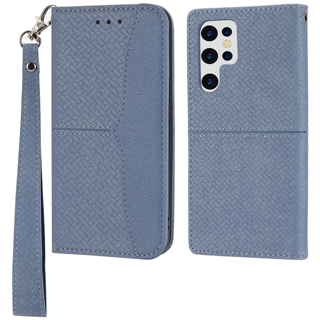 For Samsung Galaxy S25 Ultra Case Woven Texture PU Leather Wallet Phone Cover