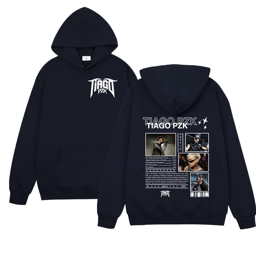 Rapper TIAGO PZK 2025 nové album Mikina Pánská Vintage Oversized Pulovr Mikina Unisex Hip Hop gotická Pulovr Mikina Streetwear