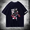 Naruto surrounding ferret god anime print cotton short-sleeved T-shirt men's summer loose shoulder half-sleeved top