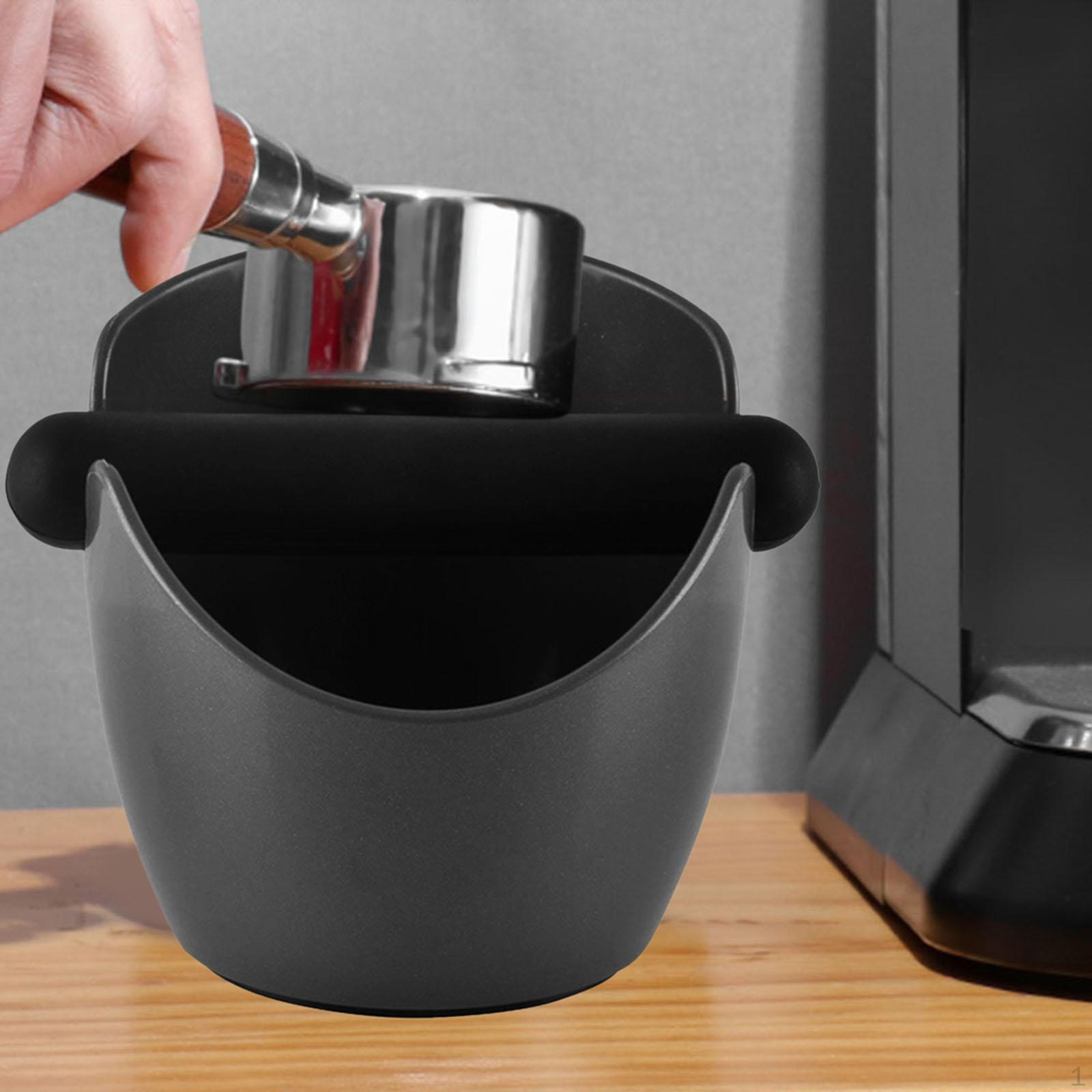 

ABS Plastic Coffee Knock Box Detachable Bar for Shop Worktop Home Black 0.4L