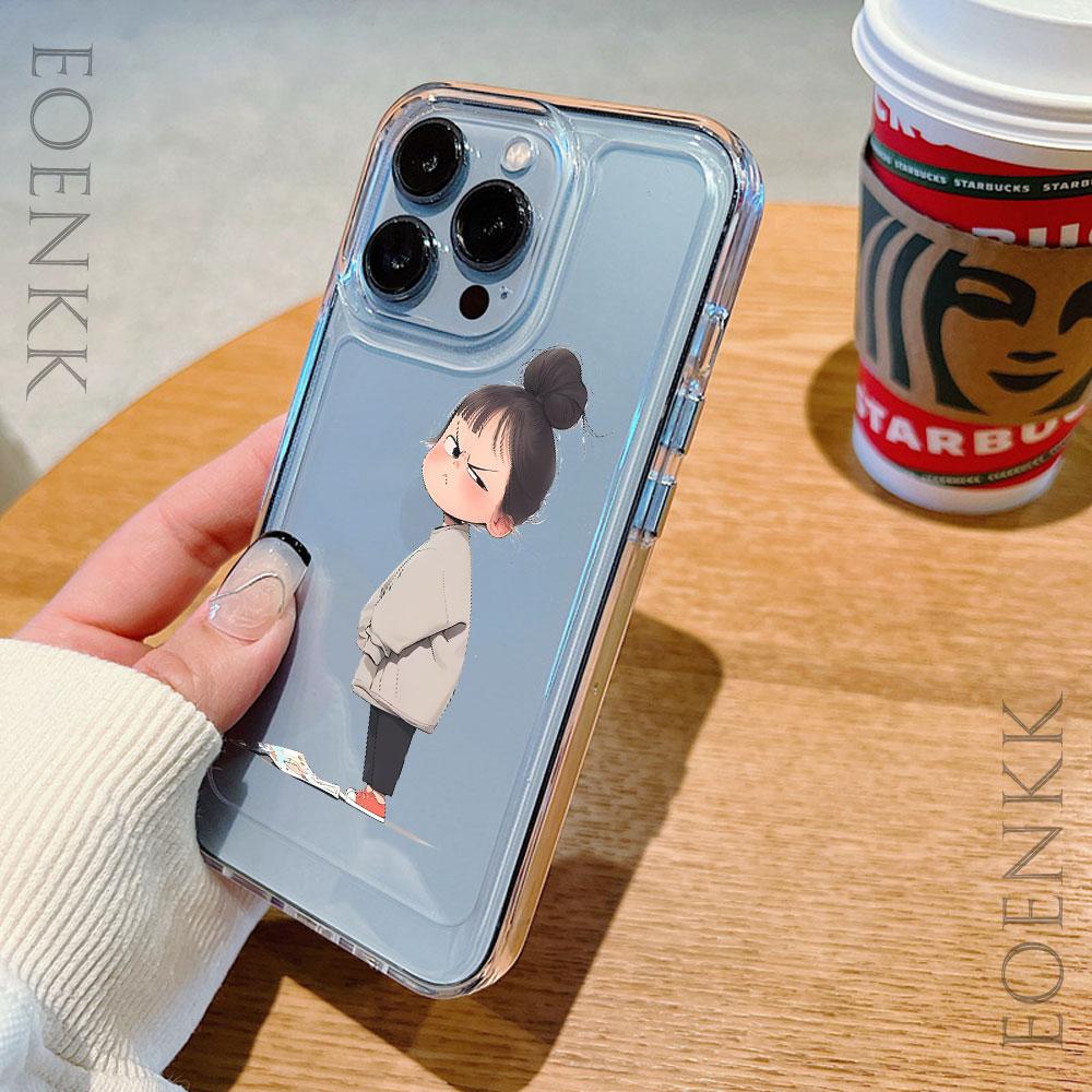 Cartoon Girl Transparent Phone Case For Samsung Galaxy S25 S24Ultra S23 S22 S21 S20 Note10 20 Plus Ultra FE A55 A35 A54 5G Cover