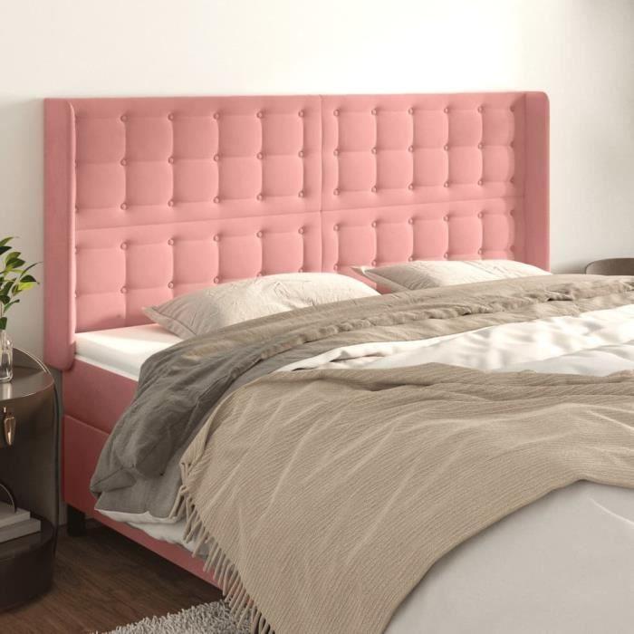 VidaXL Headboard with Ears Pink 163x16x118-128 Cm Velvet3120073