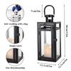 Black Metal Candle Holder Lanterns Decorative Hanging with Tempered Glass for Indoor Outdoor Weddings Party Garden Home Decor