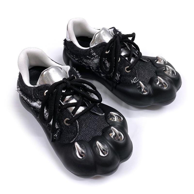 Niche Harajuku Style Platform Bread Casual Shoes Cute Personality Cat Claw Shoes Ugly Cute Design Big Head Shoes Cos Shoes