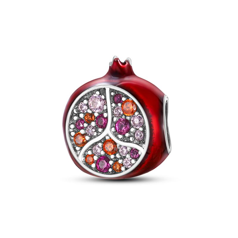New 925 Silver Red Series Heart-Shaped Strawberry Rose Charms Beads For Women Fit Bracelet DIY Jewelry Gifts