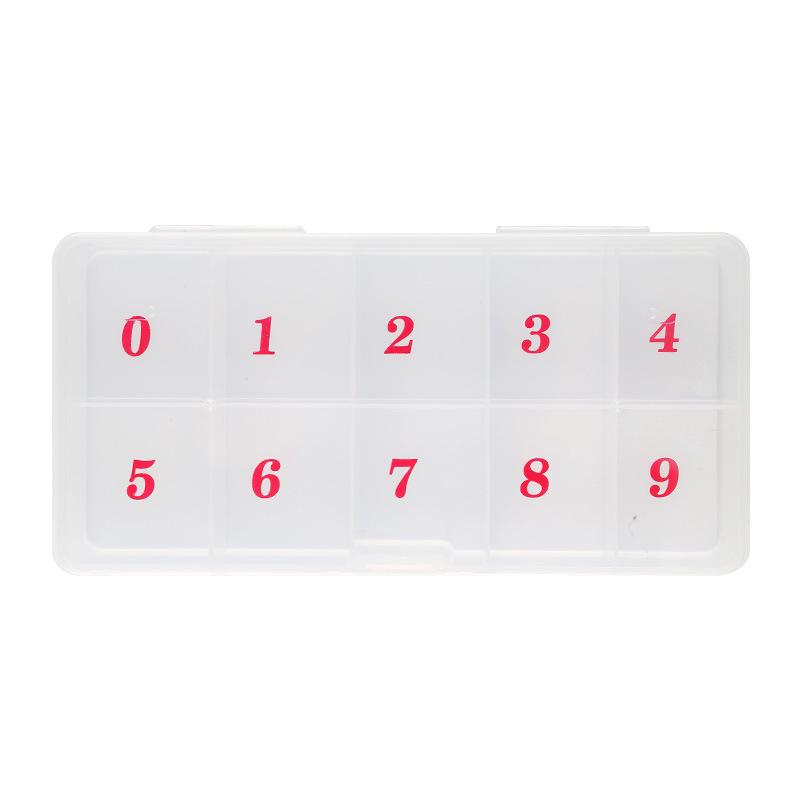 

Transparent 10-Grid Numbered Nail Tip Storage Box – Thickened, Holds 500 Pieces