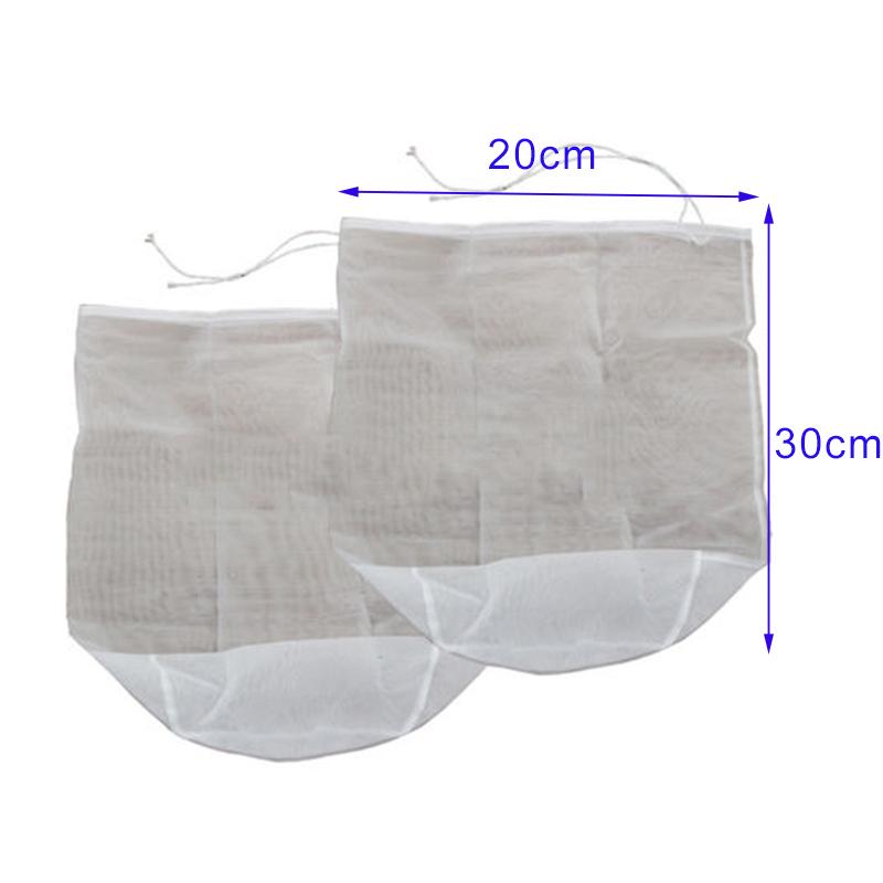 2pcs Brew Mesh Bag W/ String Food Grade Wine Beer HomeBrew Bucket Filter 20*30cm 2pcs Brew Mesh Bag W/ String Food Grade Wine Beer HomeBrew Bucket Filter 20*30cm