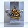 Metal Abstract Figure Statue Canvas Painting Poster and Prints Golden Portrait Sculpture Wall Picture for Living Room Home Decor