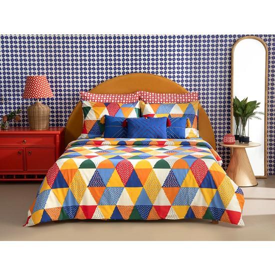 

Комплект двойного пододеяльника Triangles из хлопка 200X220 см Желто-оранжевый
