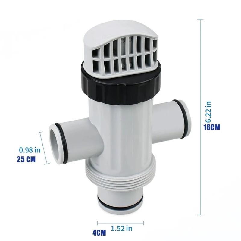 Split Hose Valves Set for Above Ground Pool Pumps Drain Cap Replacement Rings Plastic Construction Leak Prevention
