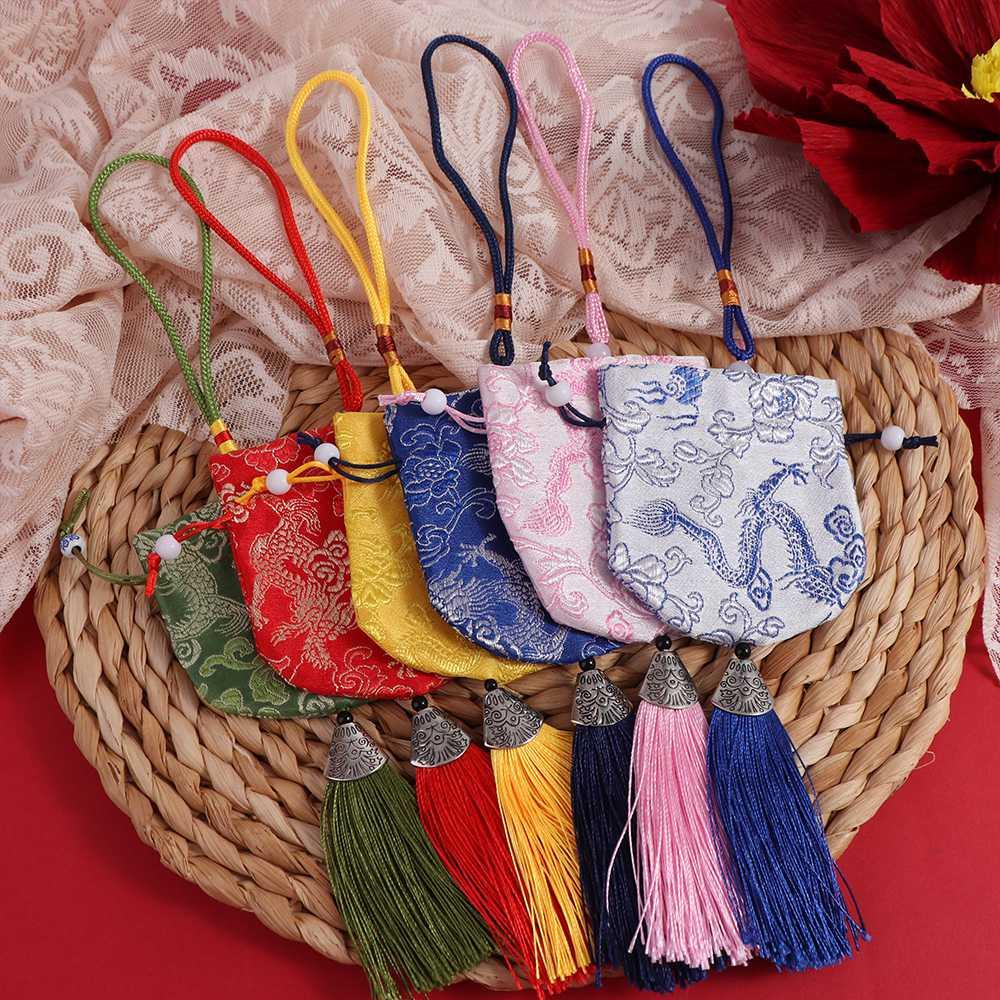 Embroidery Jewelry Storage Bag Dragon Jewelry Packaging Retro Women Sachet  Children