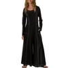 Casual Wide Leg Jumpsuits For Women Solid Color Overalls Rompers Outfits With Pockets