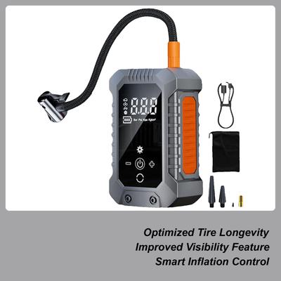 Air Pump For Car Tires With Digital Pressure Gauge & LED Lights Car Tire Inflator Portable Air Compressor For Bike Sedan SUV