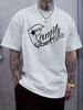 Casual Crew Neck T-shirt with "Family" Print - Short Sleeve